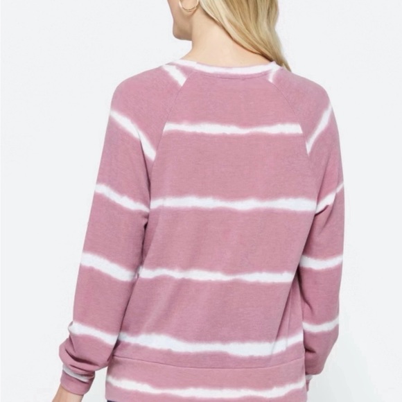 Kaleigh Marley Women’s Raglan Tie Dye Crew Neck Sweatshirt Size L Pink … - Picture 8 of 9